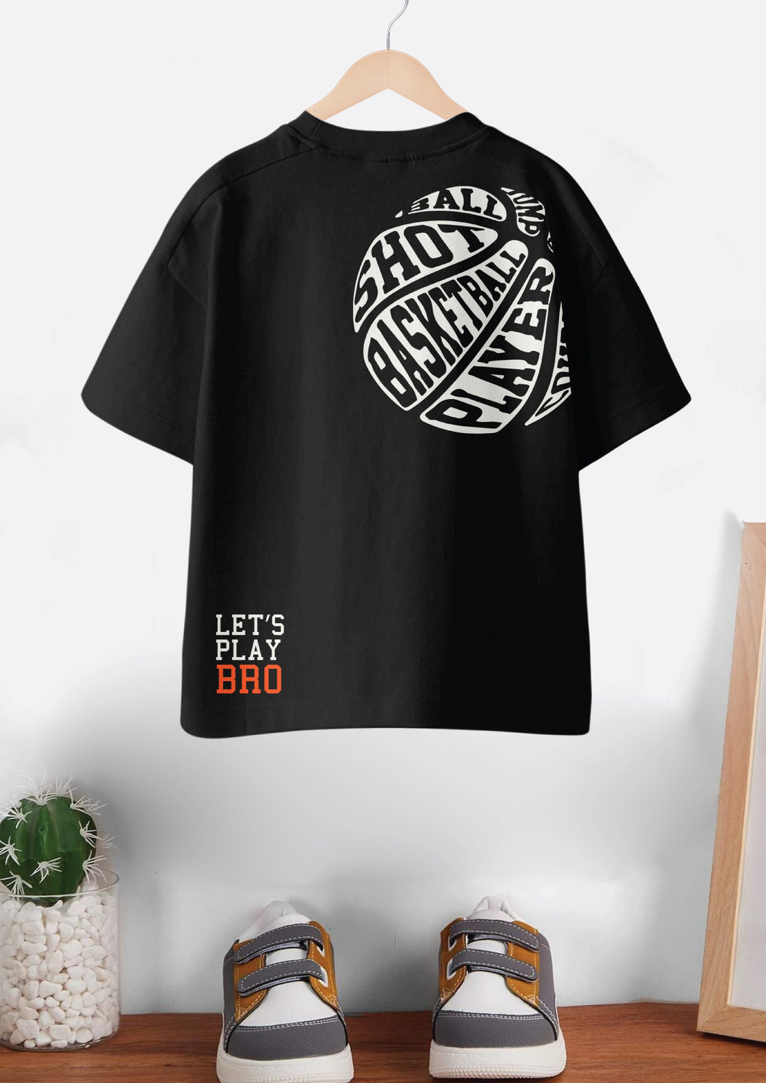CODEZ boys' oversized graphic drop-shoulder cotton t-shirt for everyday wear