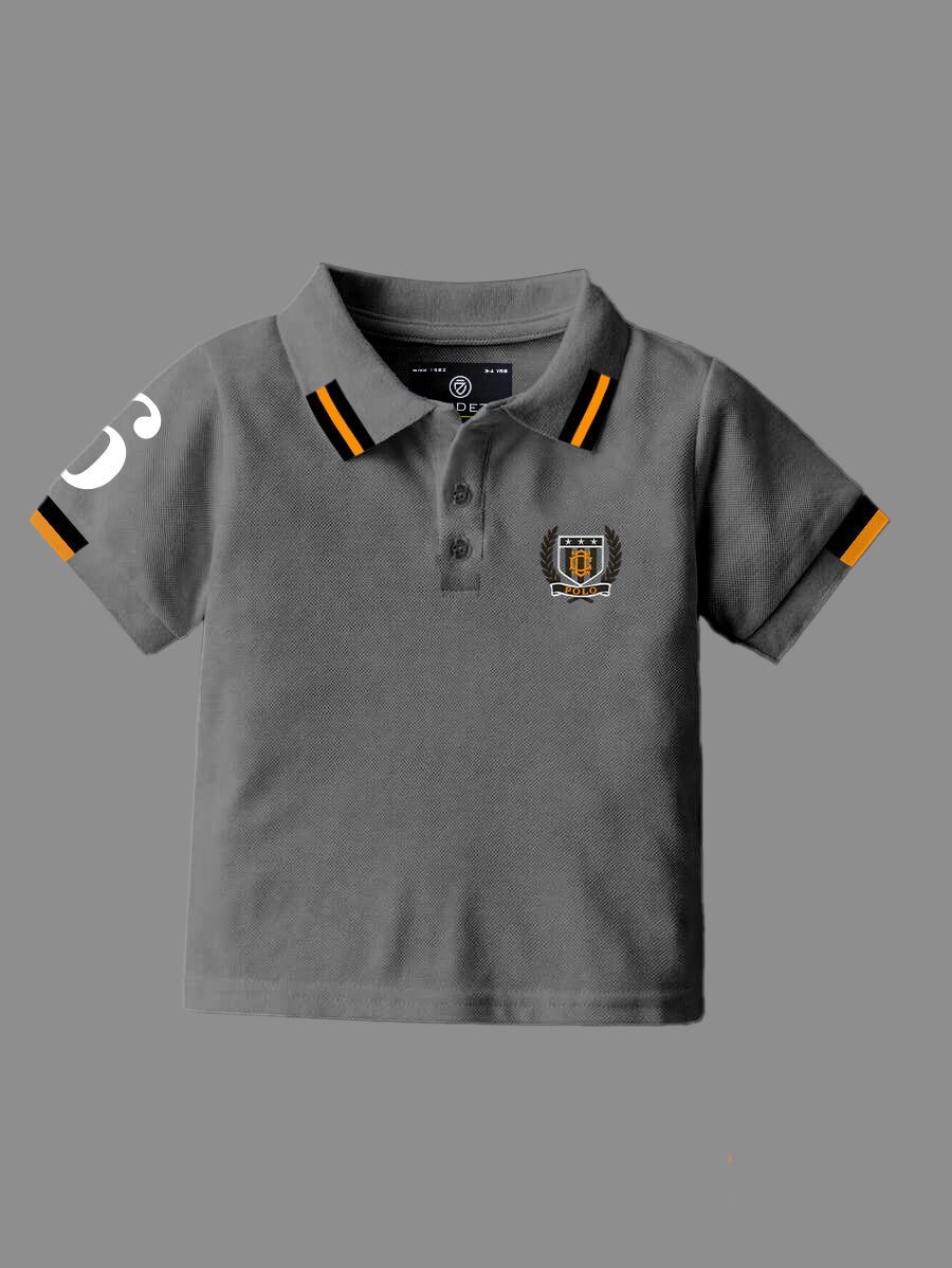 CODEZ Boys Pack Of 2 Self Design Embroidered Polo Tshirts