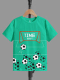 CODEZ Boys Off Teal Blue Round Neck Printed Tshirts