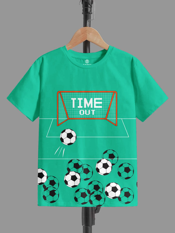CODEZ Boys Off Teal Blue Round Neck Printed Tshirts