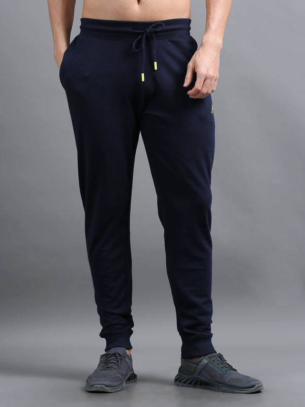 ARDEUR ZEAL IN YOU Men Navy Printed Mid-Rise Joggers