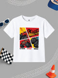 CODEZ Boys White Pure Cotton Crunch Monster Graphic Relaxed Fit T-Shirt