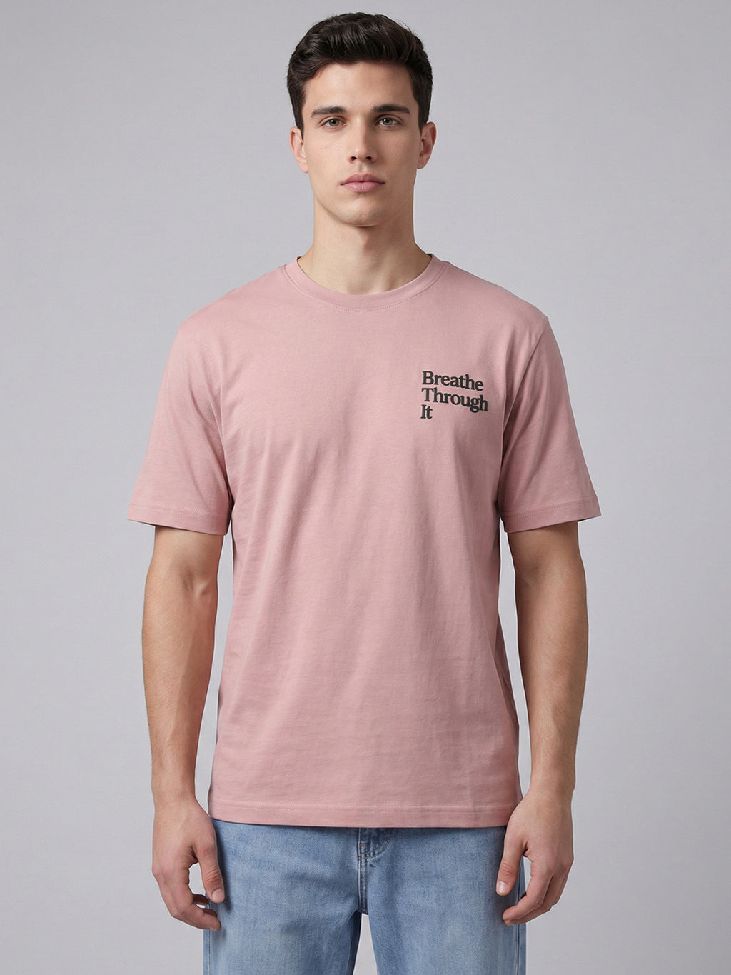 ARDEUR Men Graphic Printed Relaxed Fit Drop Shoulder T-Shirt - Pop Pink-2