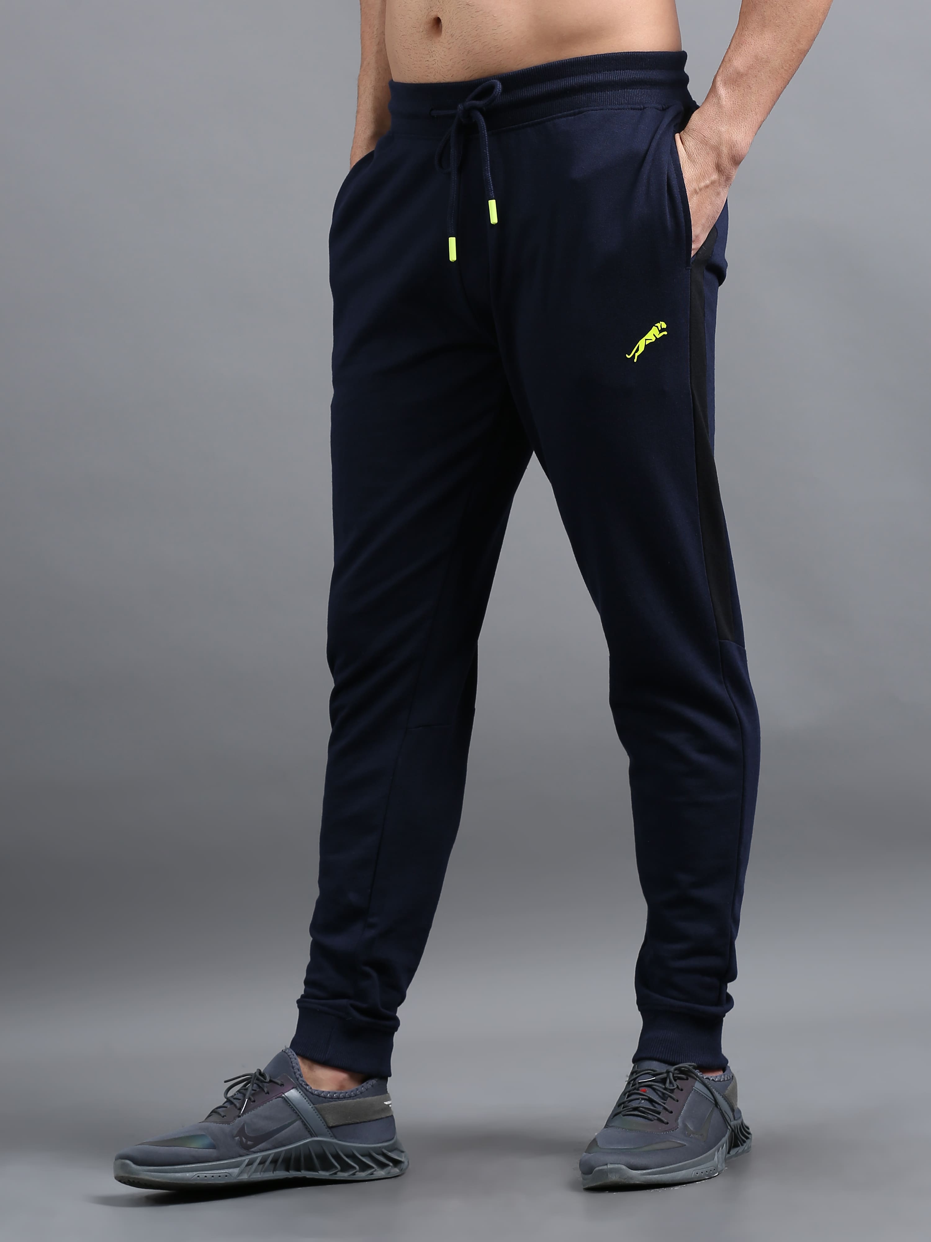 ARDEUR ZEAL IN YOU Men Navy Printed Mid-Rise Joggers