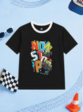 CODEZ Boys Black Pure Cotton Non Stop NYC Graphic Relaxed Fit T-Shirt
