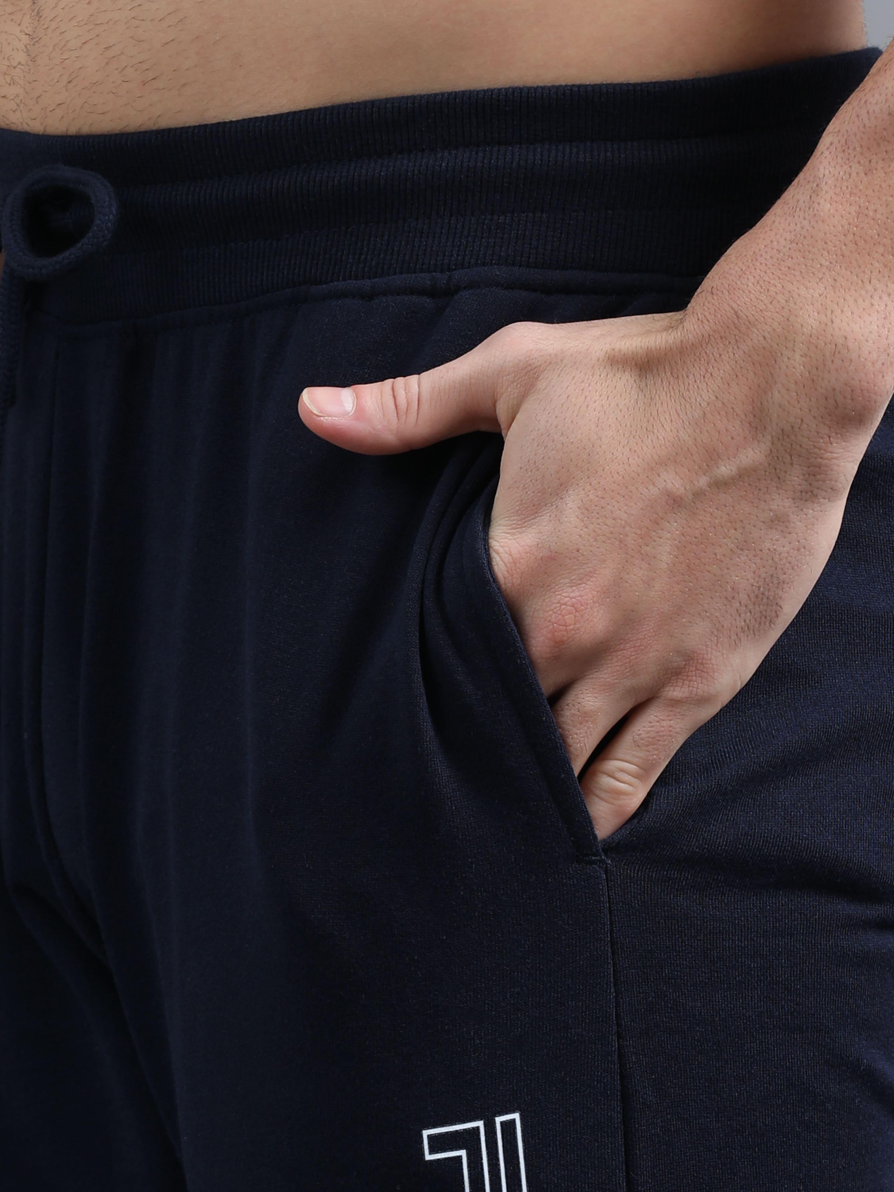 ARDEUR ZEAL IN YOU Men Navy Printed Mid-Rise Joggers