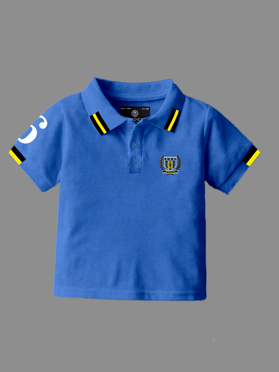 CODEZ Boys Pack Of 2 Self Design Embroidered Polo Tshirts