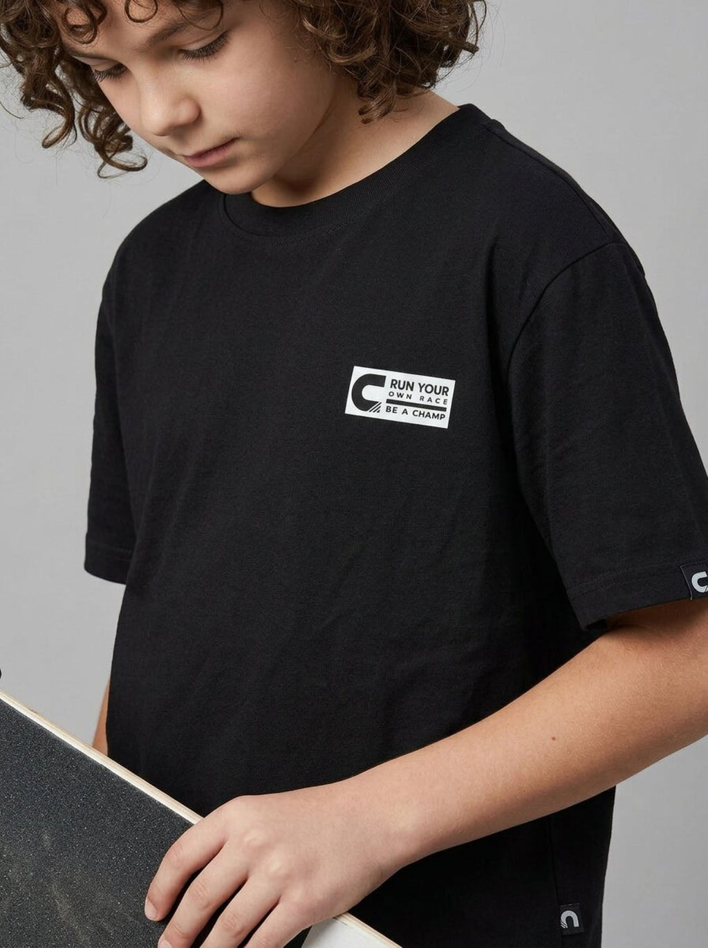 CODEZ Boys Black Basketball Graphic Printed Drop Shoulder Cotton T-Shirt