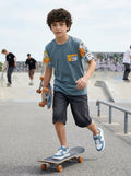 CODEZ Boys Grey Comic Print Sleeve Drop Shoulder T-Shirt