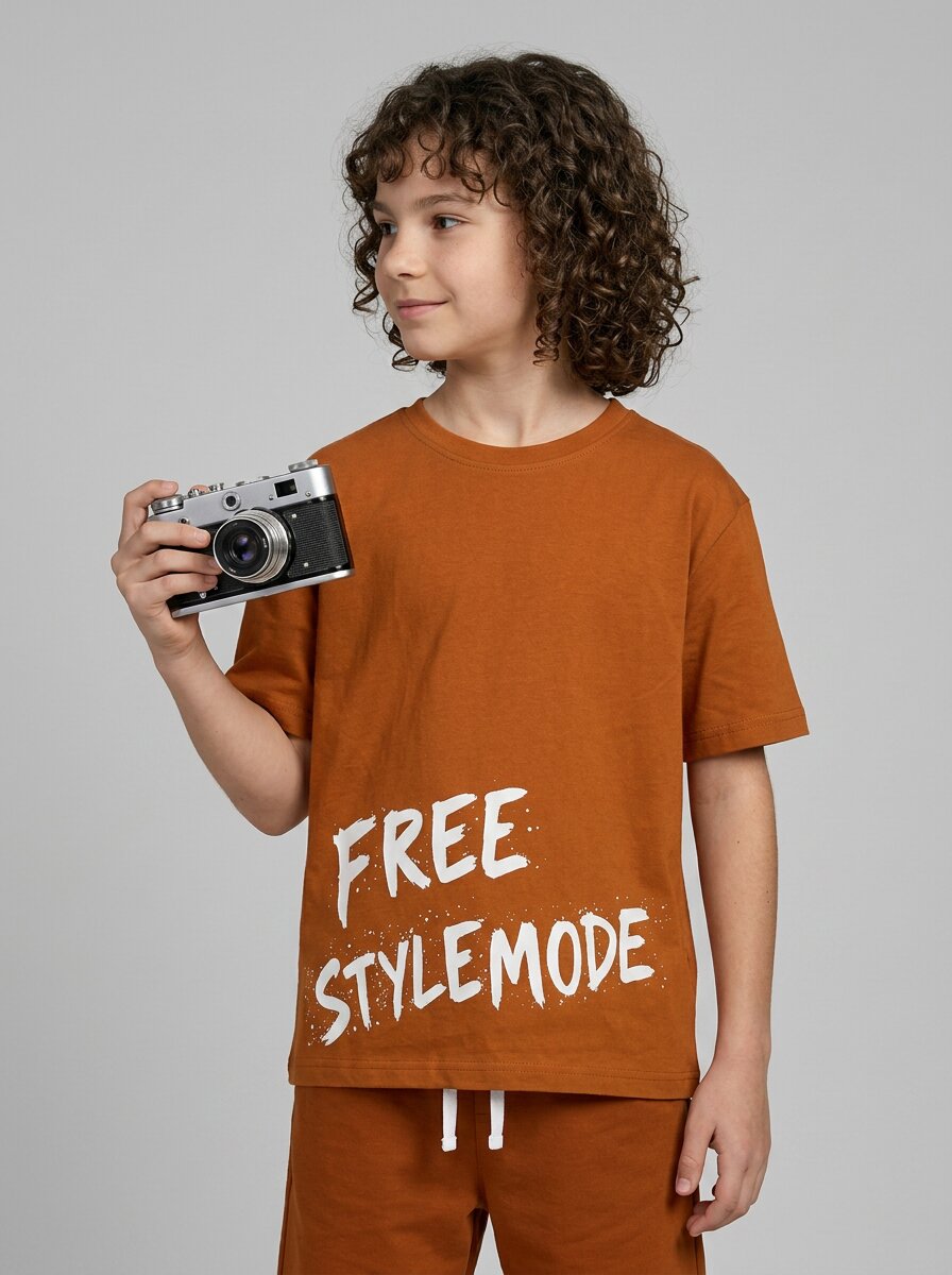 CODEZ Boys Rust Free Style Mode Graphic Printed Drop Shoulder Cotton T-Shirt