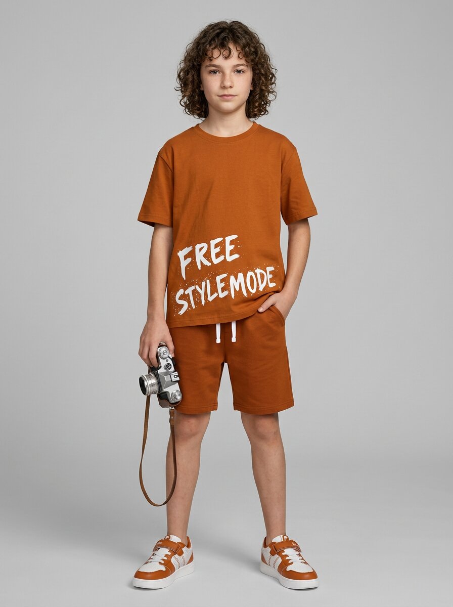 CODEZ Boys Rust Free Style Mode Graphic Printed Drop Shoulder Cotton T-Shirt