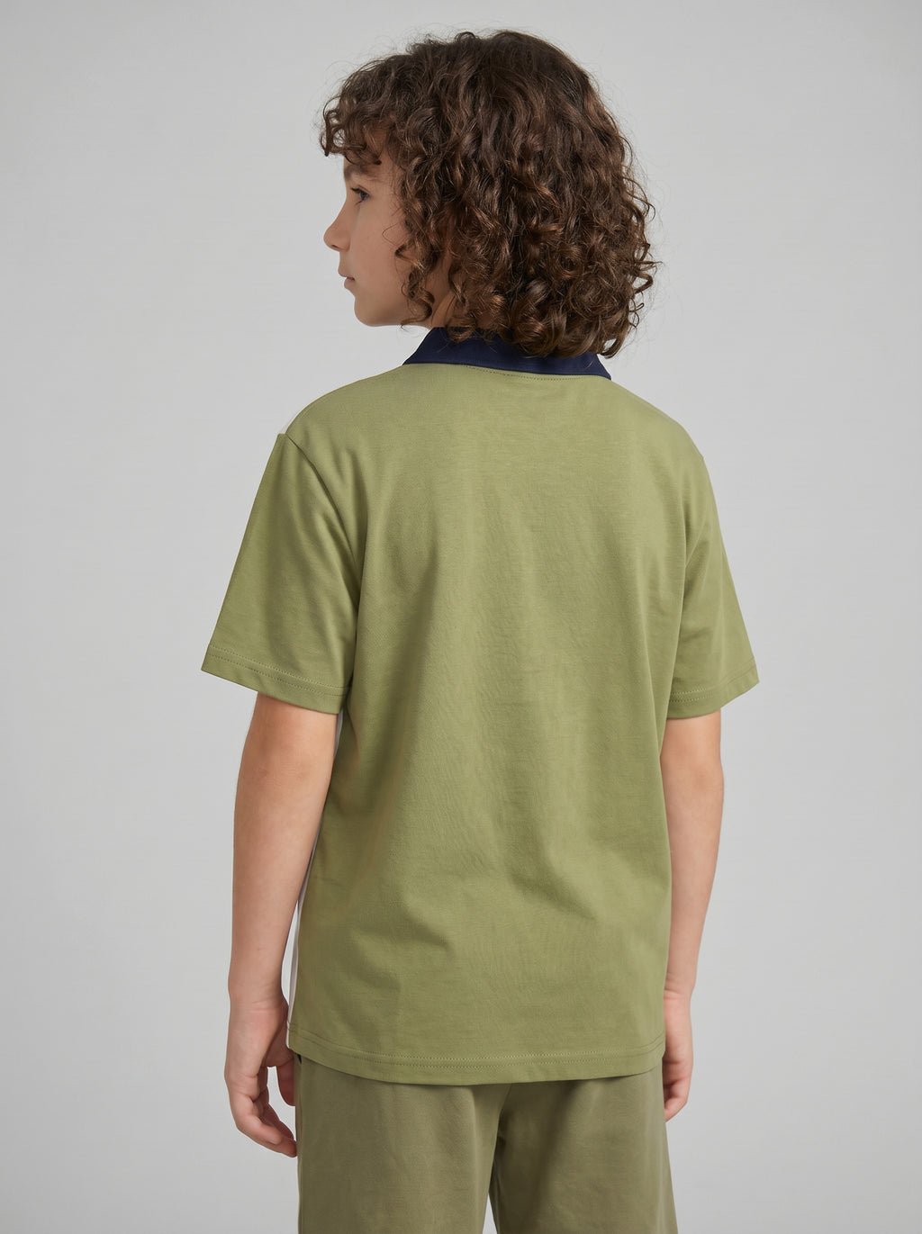 CODEZ Boys Green Polo Neck Printed Relaxed Fit T-Shirt