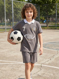 CODEZ Boys Grey Polo Neck Printed Relaxed Fit T-Shirt