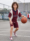 CODEZ Boys Maroon Polo Neck Printed Relaxed Fit T-Shirt