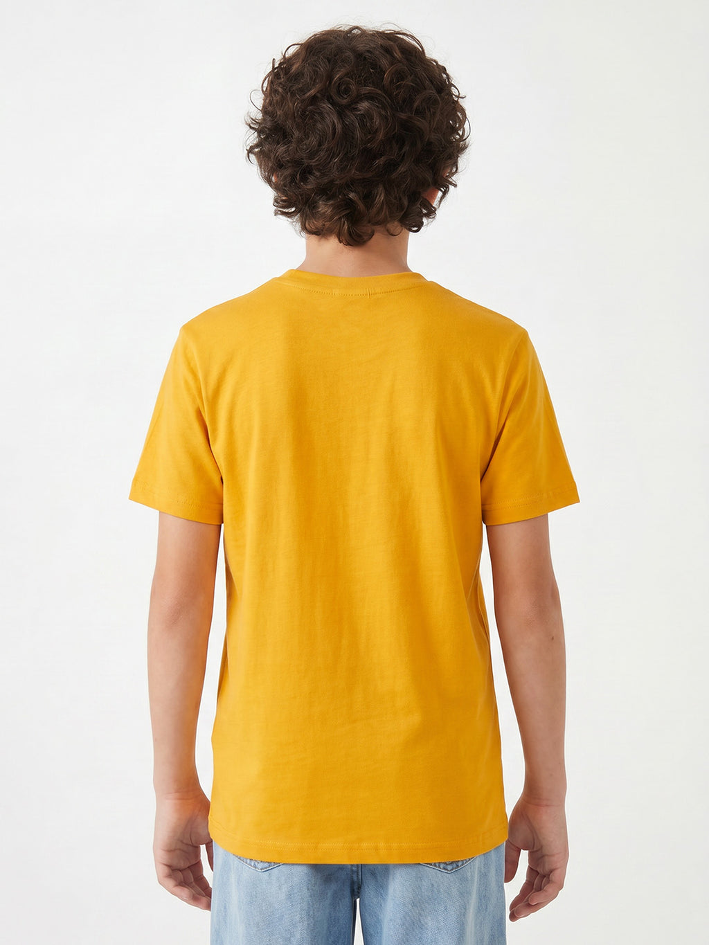 CODEZ Boys Mustard Relaxed Fit Team Spirit Graphic Drop Shoulder T-Shirt