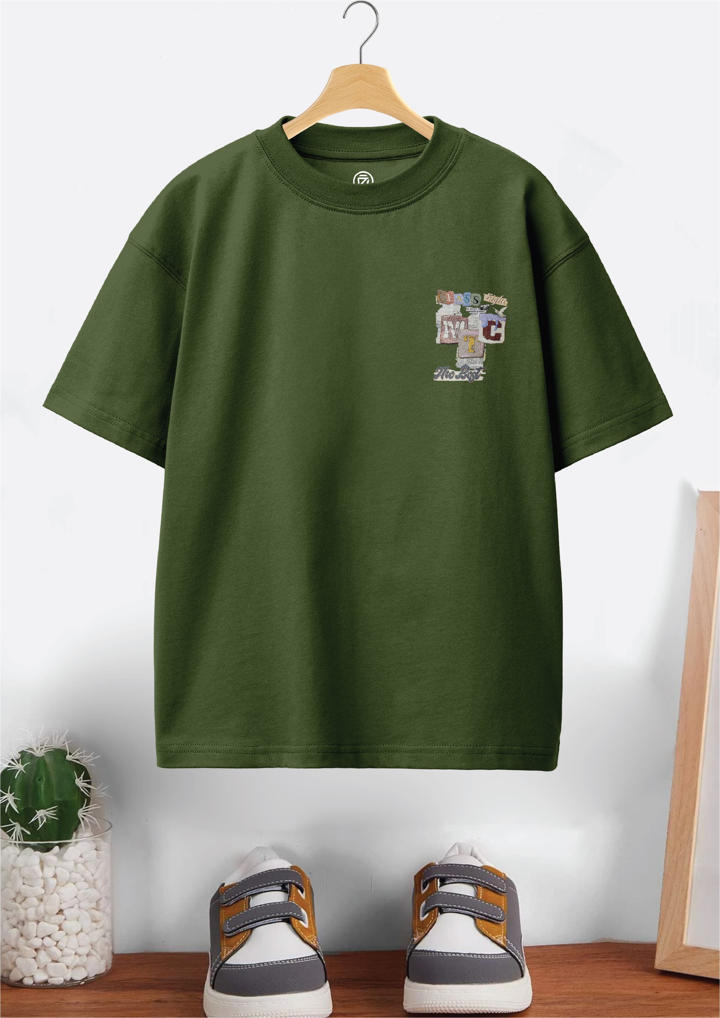 CODEZ Boys Pack Of 2 Oversize Drop Shoulder Printed Tshirts