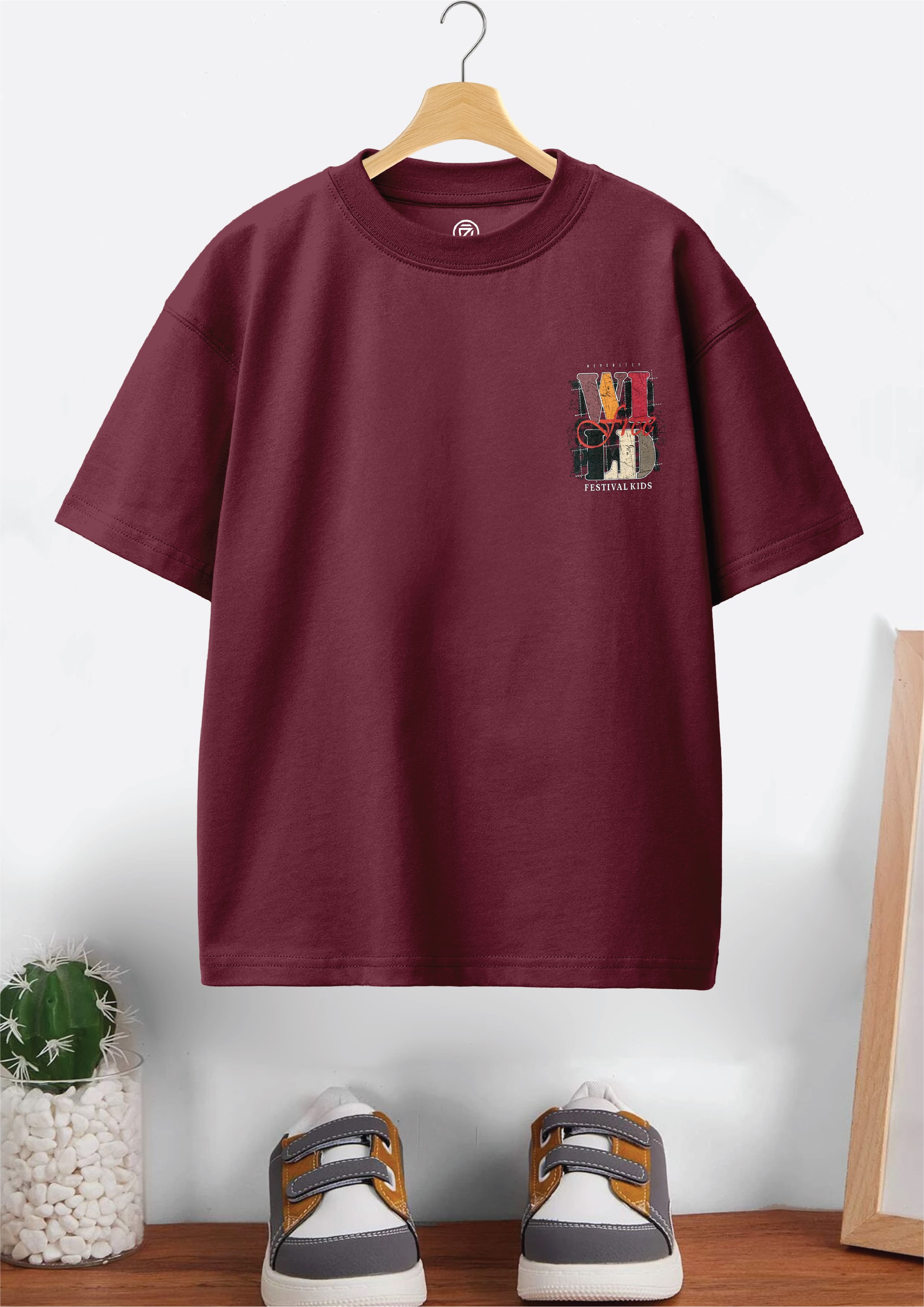 CODEZ Boys Pack Of 2 Oversize Drop Shoulder Printed Tshirts