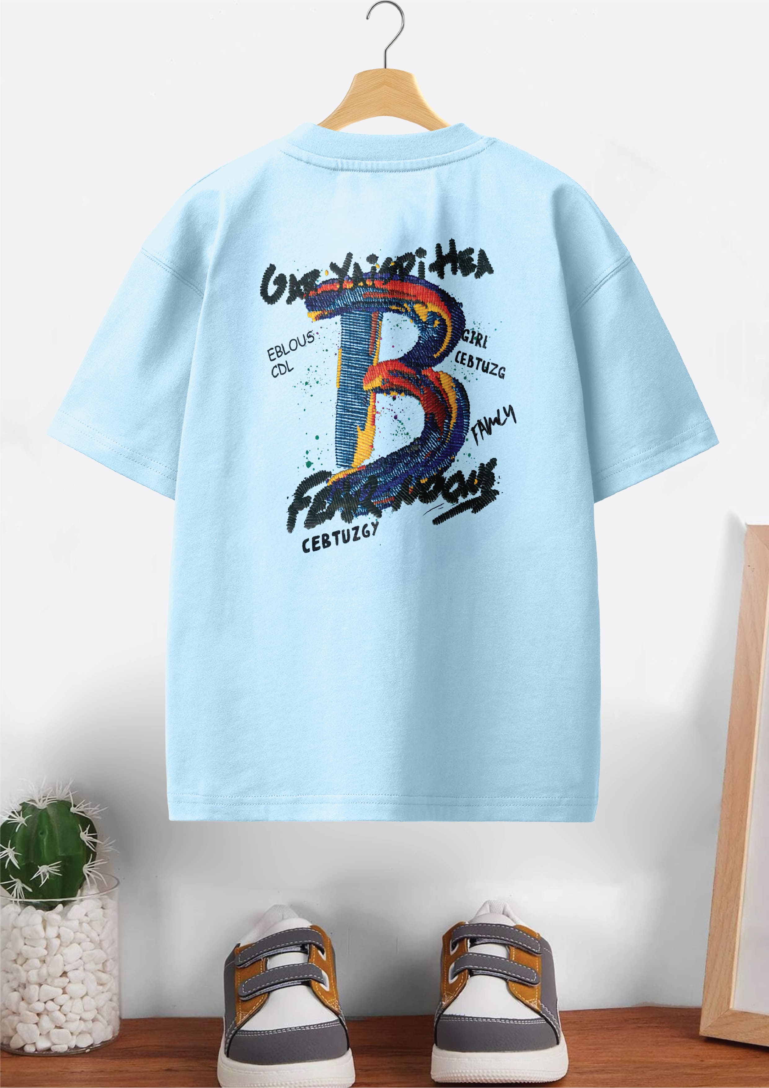 CODEZ Boys Pack Of 2 Oversize Drop Shoulder Printed Tshirts