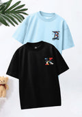 CODEZ Boys Pack Of 2 Oversize Drop Shoulder Printed Tshirts