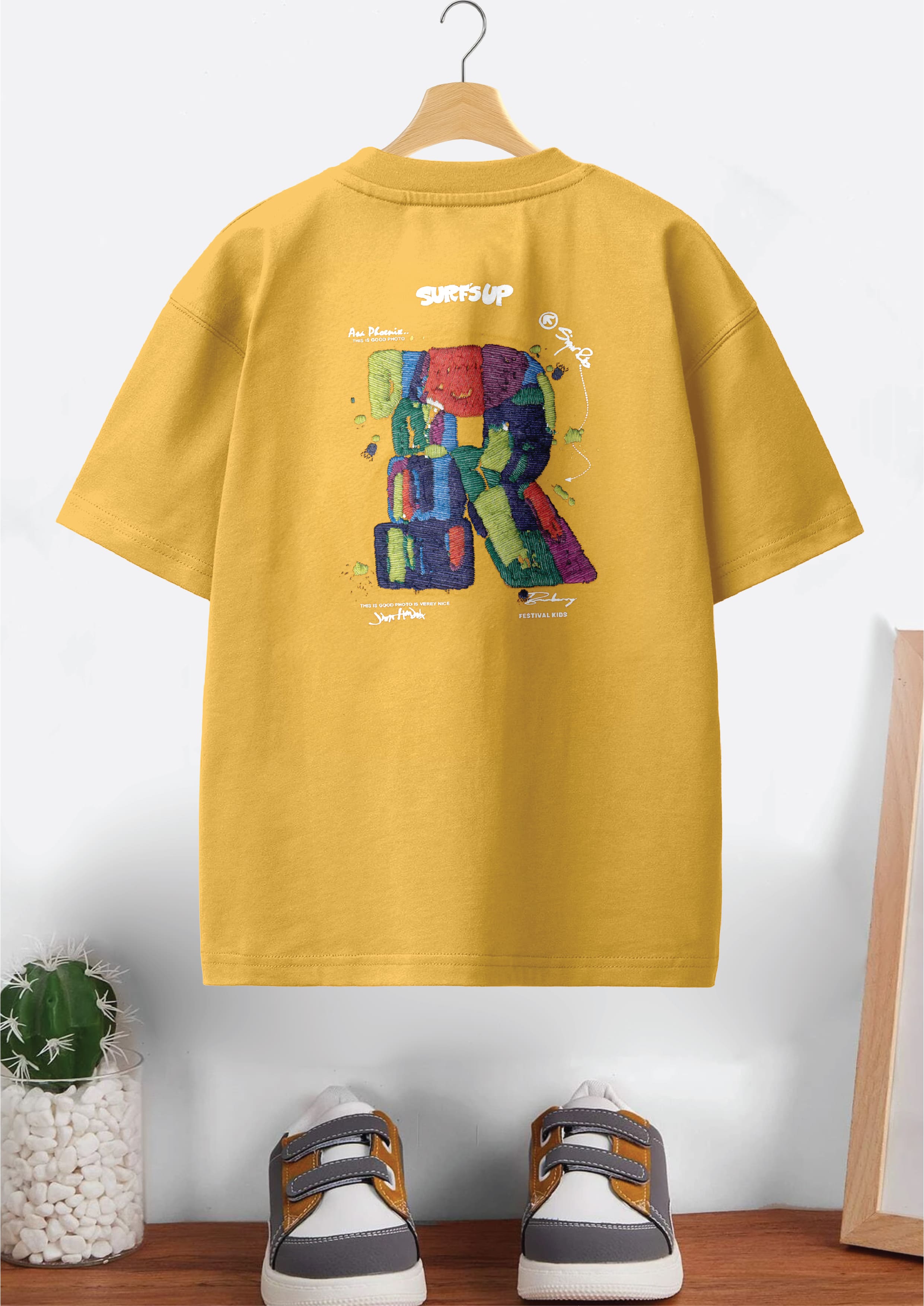 CODEZ Boys Pack Of 2 Oversize Drop Shoulder Printed Tshirts