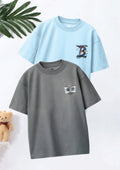 CODEZ Boys Pack Of 2 Oversize Drop Shoulder Printed Tshirts