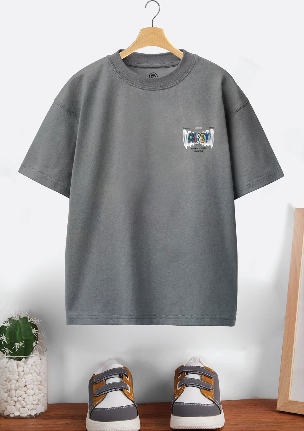 CODEZ Boys Pack Of 2 Oversize Drop Shoulder Printed Tshirts
