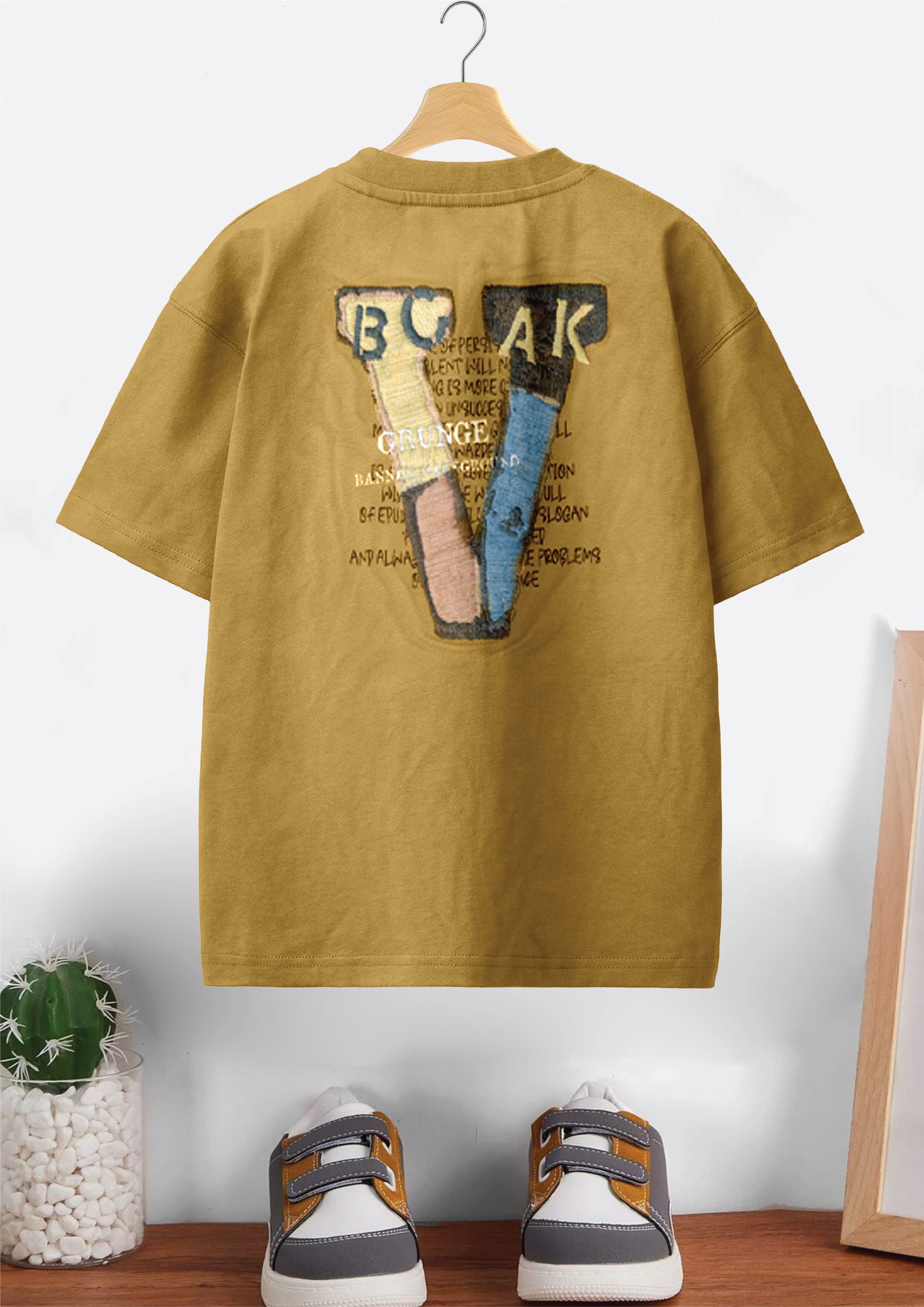 CODEZ Boys Pack Of 2 Oversize Drop Shoulder Printed Tshirts