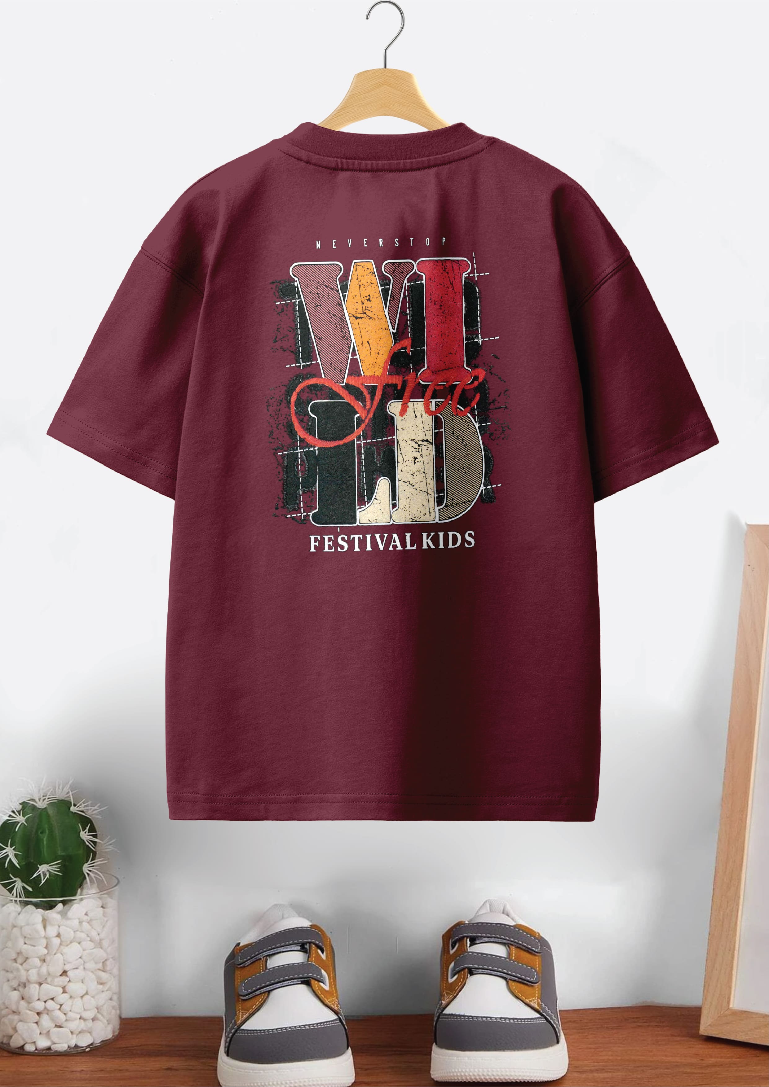 CODEZ Boys Pack Of 2 Oversize Drop Shoulder Printed Tshirts