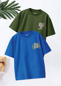 CODEZ Boys Pack Of 2 Oversize Drop Shoulder Printed Tshirts