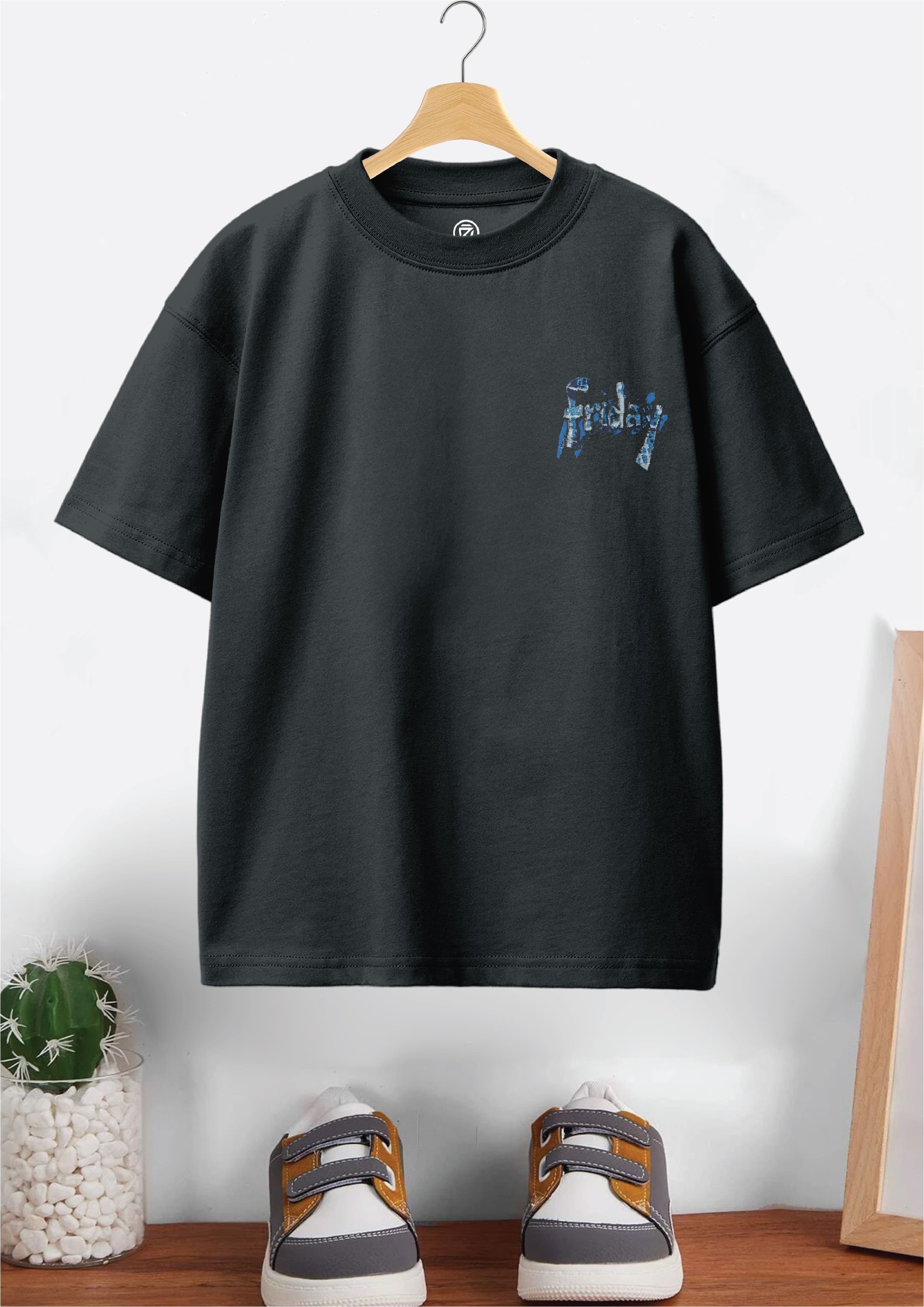 CODEZ Boys Pack Of 2 Oversize Drop Shoulder Printed Tshirts