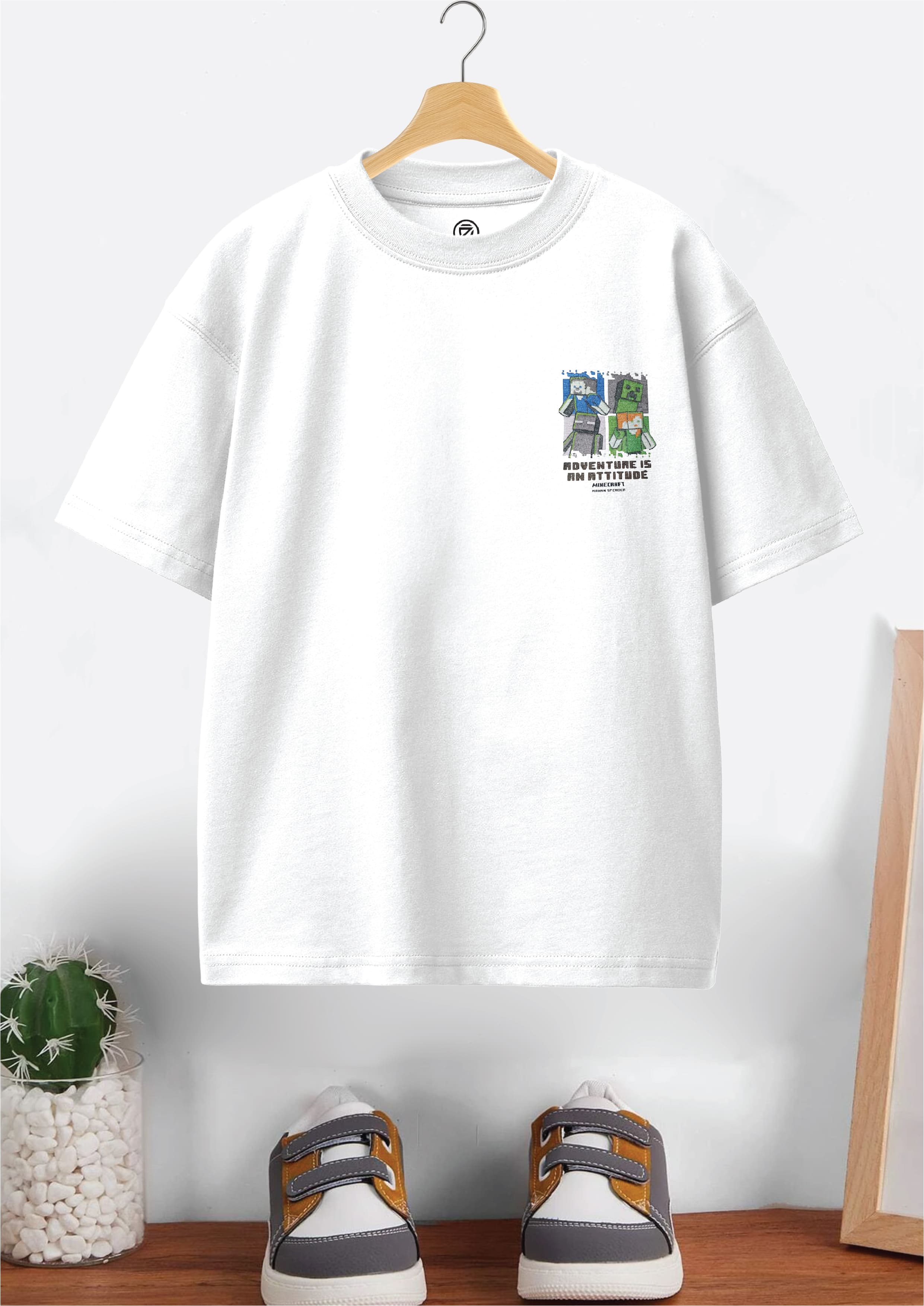 CODEZ Boys Pack Of 2 Oversize Drop Shoulder Printed Tshirts