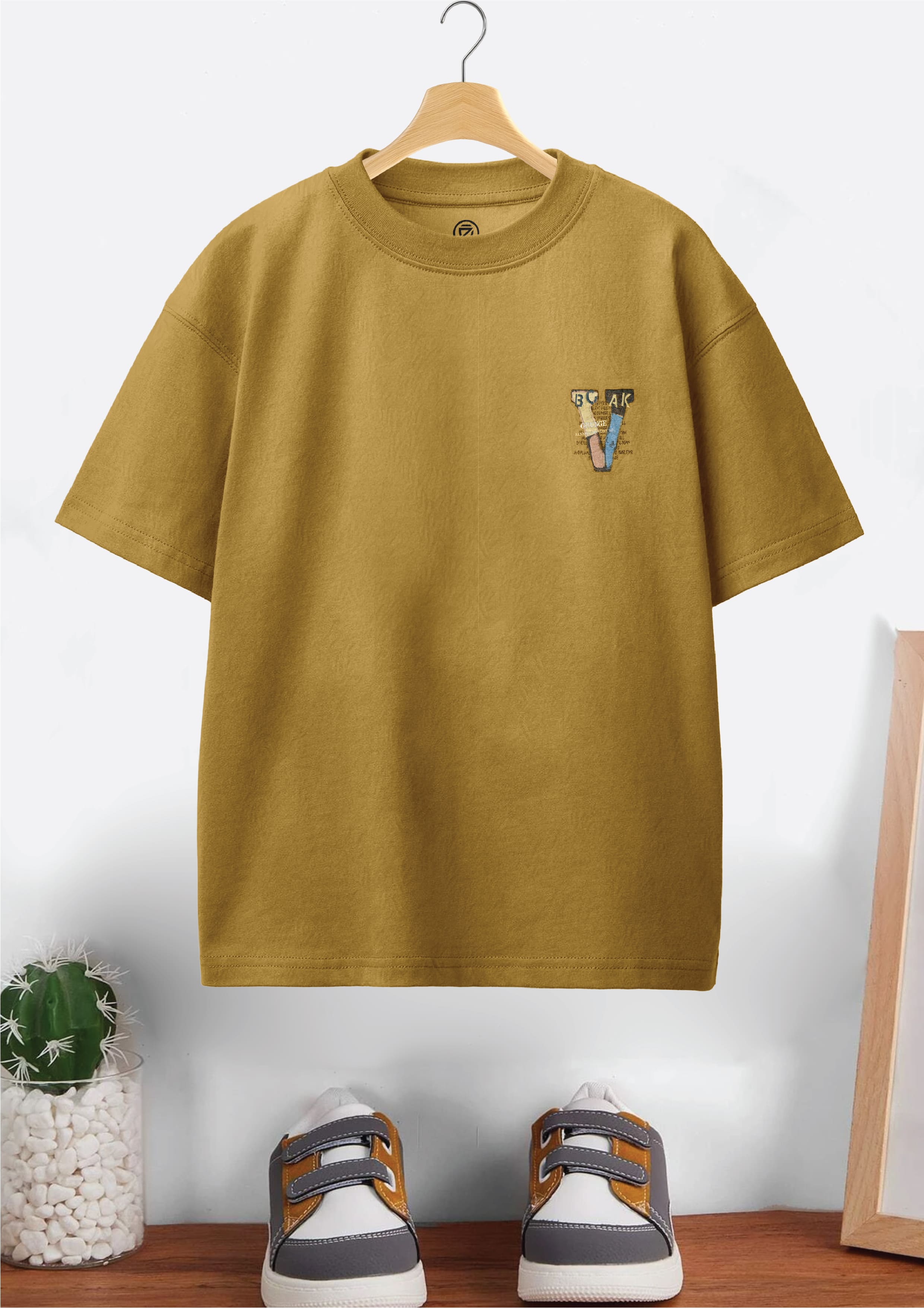 CODEZ Boys Pack Of 2 Oversize Drop Shoulder Printed Tshirts