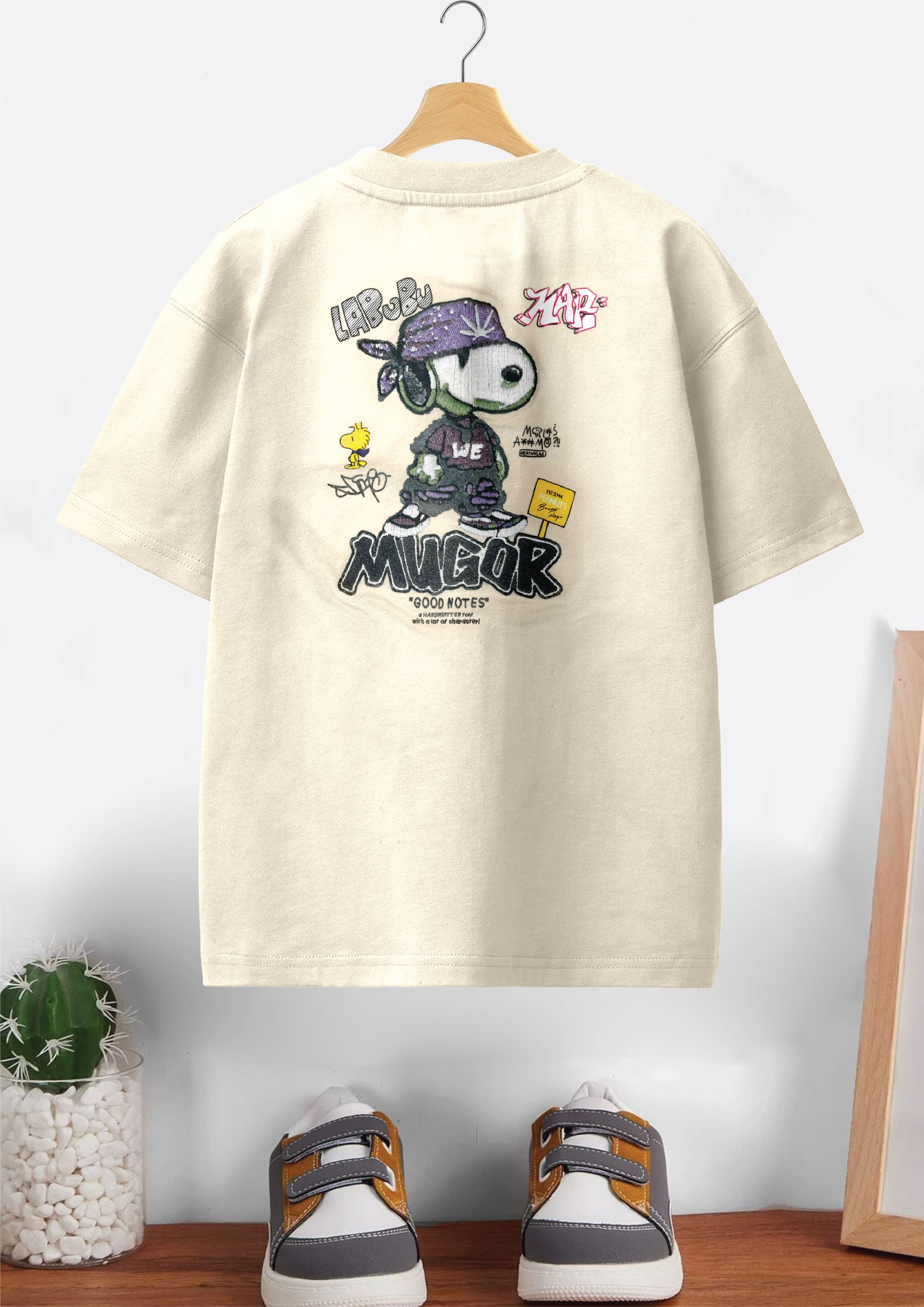 CODEZ Boys Pack Of 2 Oversize Drop Shoulder Printed Tshirts