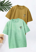 CODEZ Boys Pack Of 2 Oversize Drop Shoulder Printed Tshirts