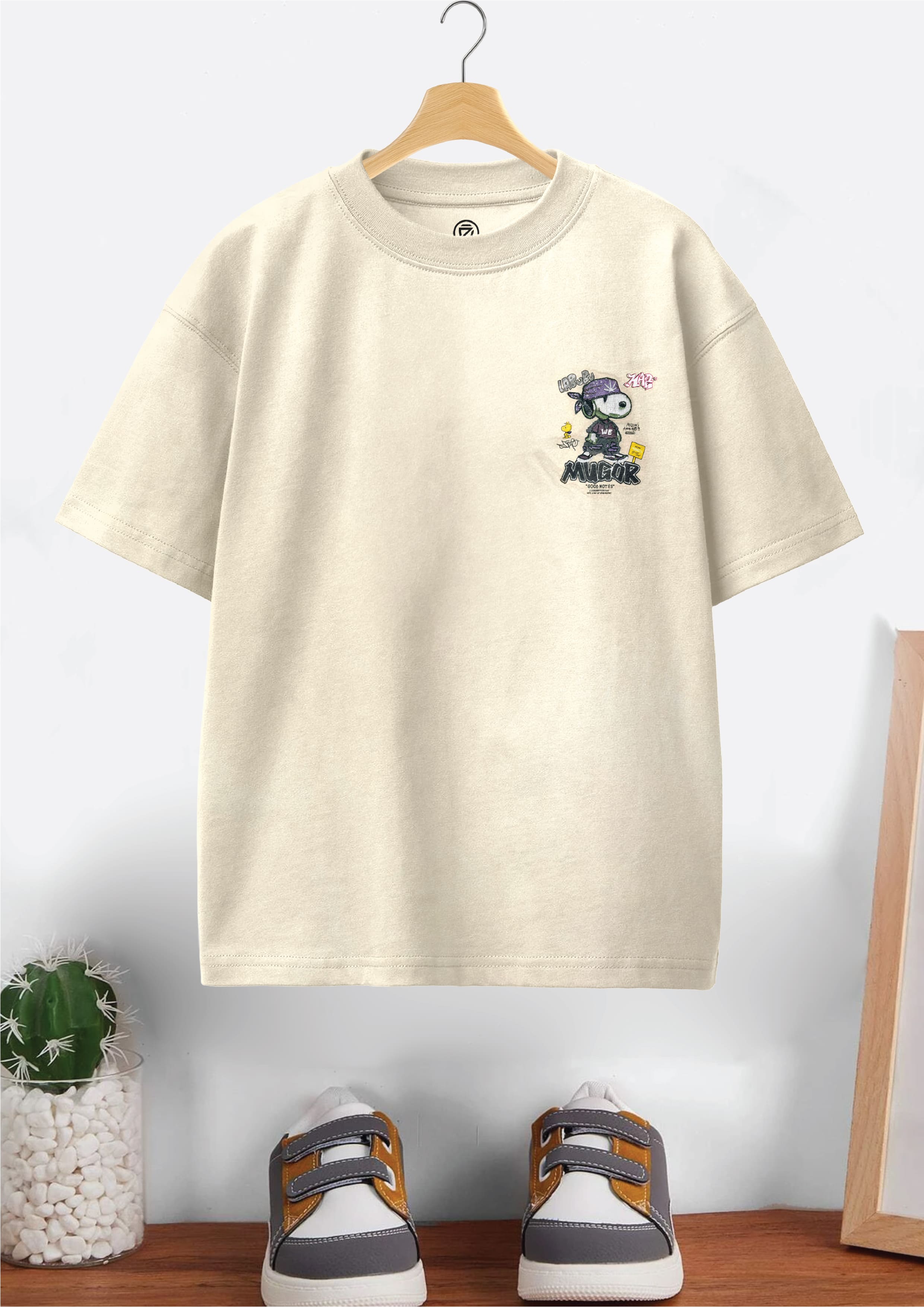 CODEZ Boys Pack Of 2 Oversize Drop Shoulder Printed Tshirts
