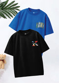 CODEZ Boys Pack Of 2 Oversize Drop Shoulder Printed Tshirts