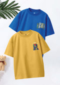 CODEZ Boys Pack Of 2 Oversize Drop Shoulder Printed Tshirts