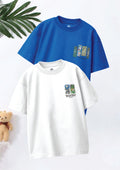 CODEZ Boys Pack Of 2 Oversize Drop Shoulder Printed Tshirts