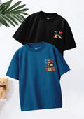 CODEZ Boys Pack Of 2 Oversize Drop Shoulder Printed Tshirts