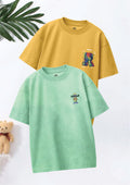 CODEZ Boys Pack Of 2 Oversize Drop Shoulder Printed Tshirts