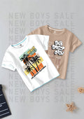 CODEZ Boys Pack Of 2 Round Neck Printed Tshirts
