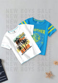CODEZ Boys Pack Of 2 Round Neck Printed Tshirts