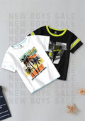CODEZ Boys Pack Of 2 Round Neck Printed Tshirts