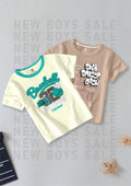 CODEZ Boys Pack Of 2 Round Neck Printed Tshirts