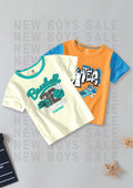CODEZ Boys Pack Of 2 Round Neck Printed Tshirts