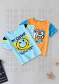 CODEZ Boys Pack Of 2 Round Neck Printed Tshirts