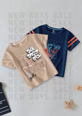 CODEZ Boys Pack Of 2 Round Neck Printed Tshirts