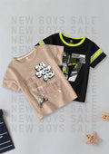 CODEZ Boys Pack Of 2 Round Neck Printed Tshirts