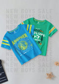 CODEZ Boys Pack Of 2 Round Neck Printed Tshirts