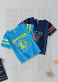 CODEZ Boys Pack Of 2 Round Neck Printed Tshirts